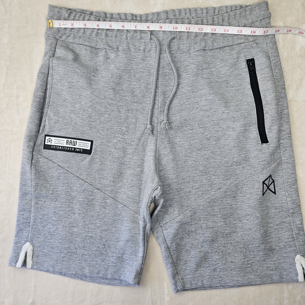 BMFT Men's Athletic Shorts 2XL Gray Cotton Blend Gym Casual Drawstring Used